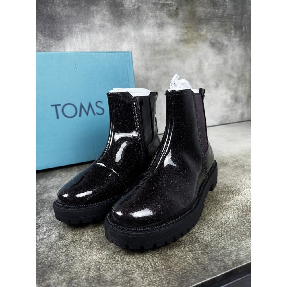 TOMS Bennet Youth 5.5 Blackberry Glitter Boots 10021545 NIB